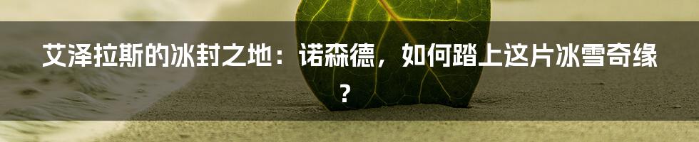 艾泽拉斯的冰封之地:诺森德,如何踏上这片冰雪奇缘?