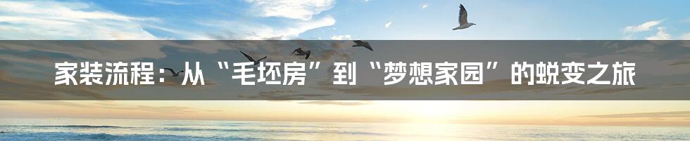 家装流程:从“毛坯房”到“梦想家园”的蜕变之旅