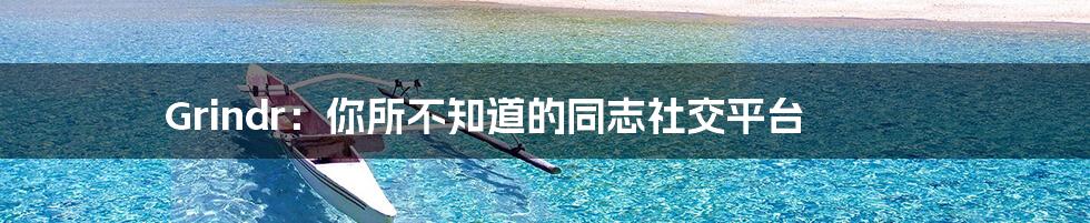 Grindr:你所不知道的同志社交平台