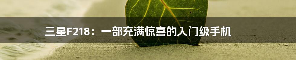 三星F218:一部充满惊喜的入门级手机