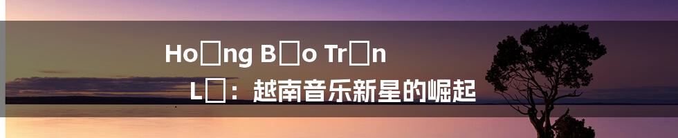 Hoàng Bảo Trân Lê:越南音乐新星的崛起