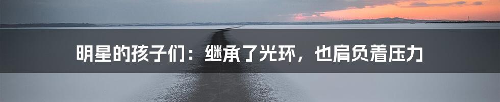 明星的孩子们:继承了光环,也肩负着压力
