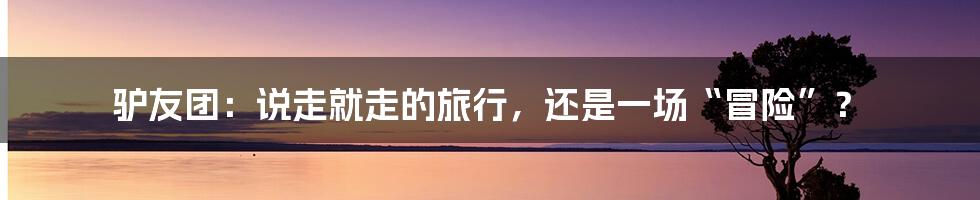 驴友团:说走就走的旅行,还是一场“冒险”?