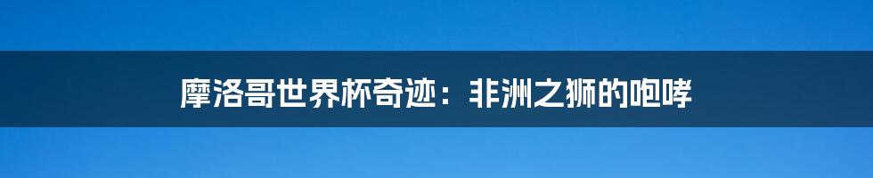 摩洛哥世界杯奇迹:非洲之狮的咆哮