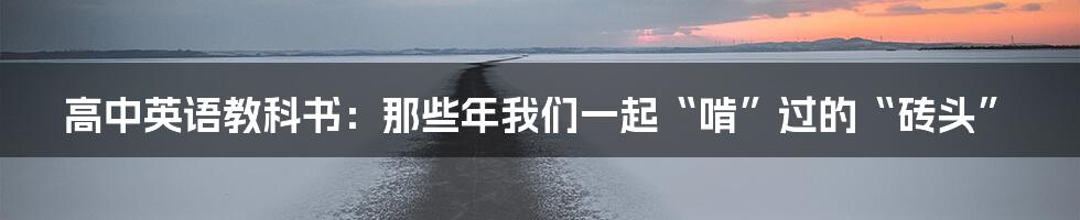 高中英语教科书：那些年我们一起“啃”过的“砖头”