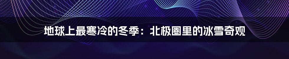 地球上最寒冷的冬季:北极圈里的冰雪奇观