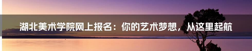 湖北美术学院网上报名:你的艺术梦想,从这里起航