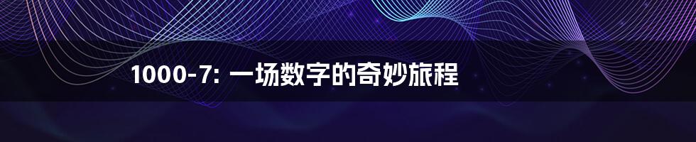 1000-7: 一场数字的奇妙旅程