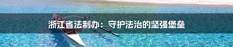 浙江省法制办:守护法治的坚强堡垒