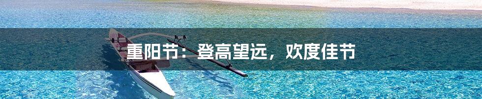 重阳节:登高望远,欢度佳节