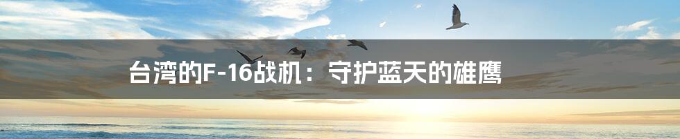 台湾的F-16战机:守护蓝天的雄鹰