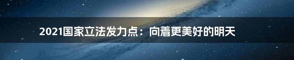 2021国家立法发力点:向着更美好的明天