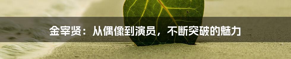 金宰贤：从偶像到演员，不断突破的魅力