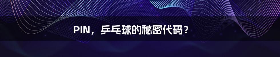 PIN,乒乓球的秘密代码?
