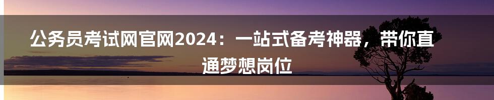 公务员考试网官网2024:一站式备考神器,带你直通梦想岗位