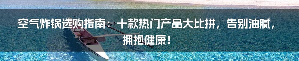 空气炸锅选购指南:十款热门产品大比拼,告别油腻,拥抱健康!