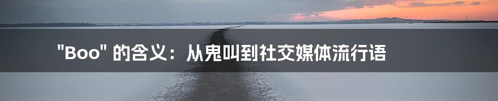 "Boo" 的含义：从鬼叫到社交媒体流行语