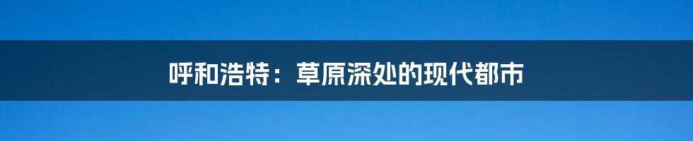 呼和浩特:草原深处的现代都市