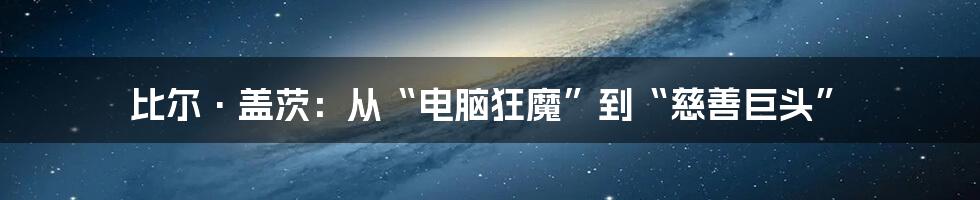 比尔·盖茨：从“电脑狂魔”到“慈善巨头”