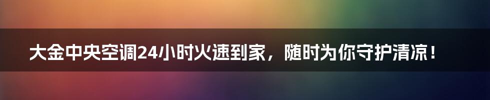 大金中央空调24小时火速到家,随时为你守护清凉!