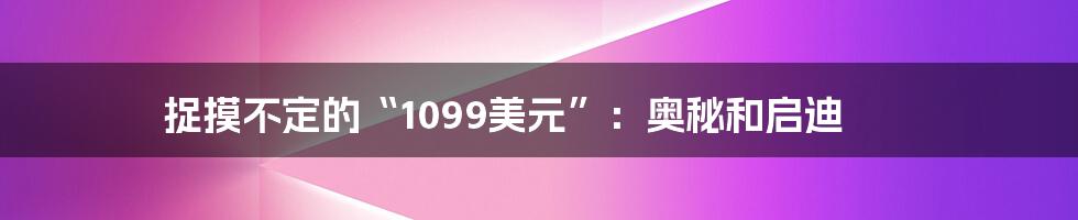 捉摸不定的“1099美元”:奥秘和启迪