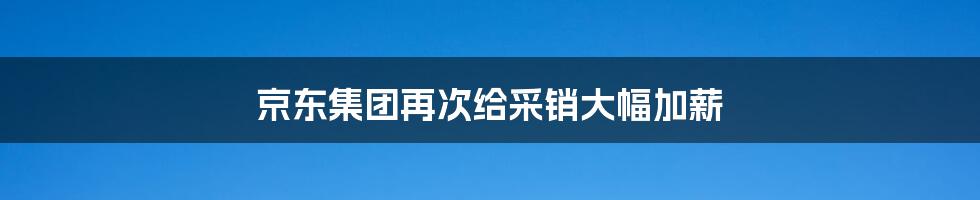 京东集团再次给采销大幅加薪