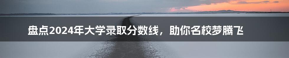盘点2024年大学录取分数线,助你名校梦腾飞