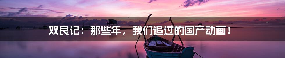 双良记:那些年,我们追过的国产动画!