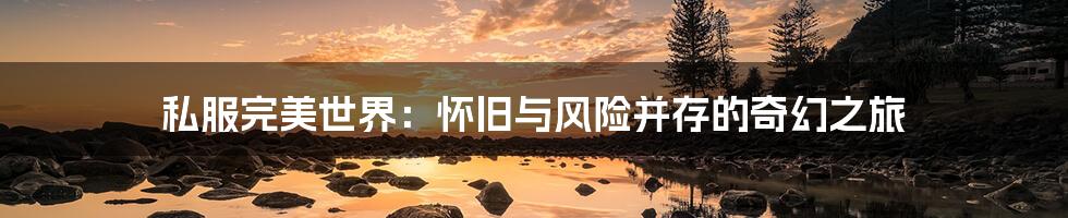 私服完美世界:怀旧与风险并存的奇幻之旅