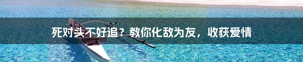 死对头不好追？教你化敌为友，收获爱情