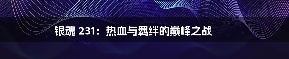 银魂 231:热血与羁绊的巅峰之战