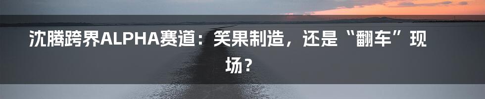沈腾跨界ALPHA赛道:笑果制造,还是“翻车”现场?