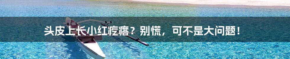 头皮上长小红疙瘩？别慌，可不是大问题！