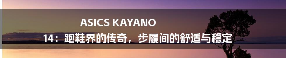 ASICS KAYANO 14:跑鞋界的传奇,步履间的舒适与稳定