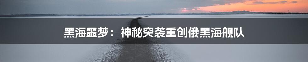 黑海噩梦：神秘突袭重创俄黑海舰队