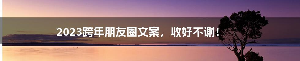 2023跨年朋友圈文案,收好不谢!
