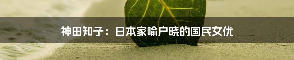 神田知子:日本家喻户晓的国民女优