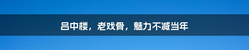 吕中楼,老戏骨,魅力不减当年