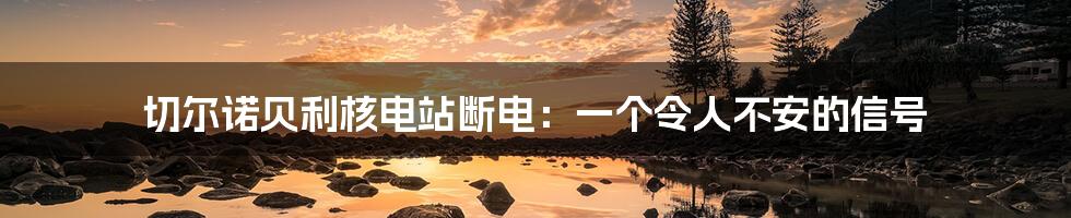 切尔诺贝利核电站断电:一个令人不安的信号