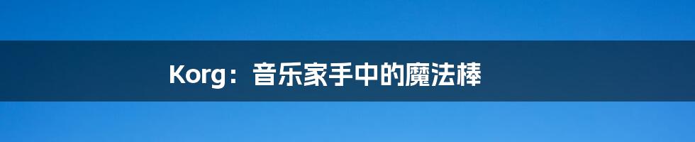 Korg:音乐家手中的魔法棒