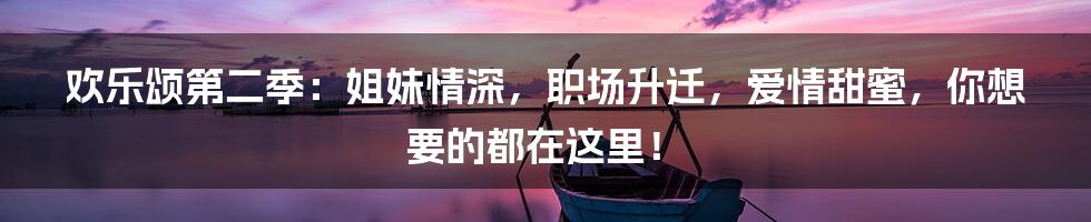 欢乐颂第二季:姐妹情深,职场升迁,爱情甜蜜,你想要的都在这里!