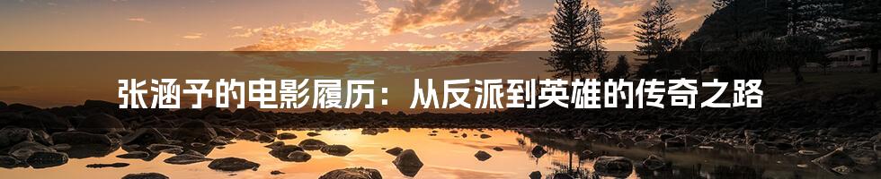 张涵予的电影履历:从反派到英雄的传奇之路
