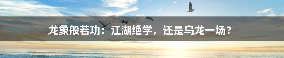 龙象般若功:江湖绝学,还是乌龙一场?