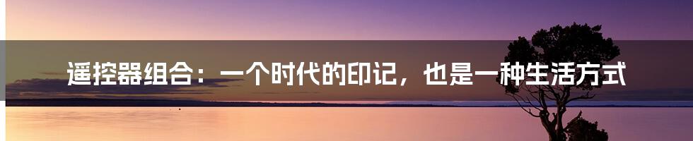 遥控器组合:一个时代的印记,也是一种生活方式