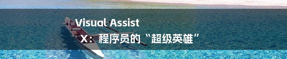 Visual Assist X:程序员的“超级英雄”