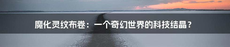魔化灵纹布卷:一个奇幻世界的科技结晶?