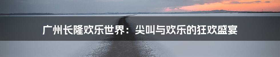 广州长隆欢乐世界：尖叫与欢乐的狂欢盛宴