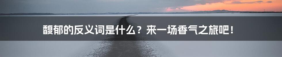馥郁的反义词是什么？来一场香气之旅吧！