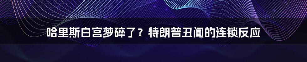 哈里斯白宫梦碎了?特朗普丑闻的连锁反应