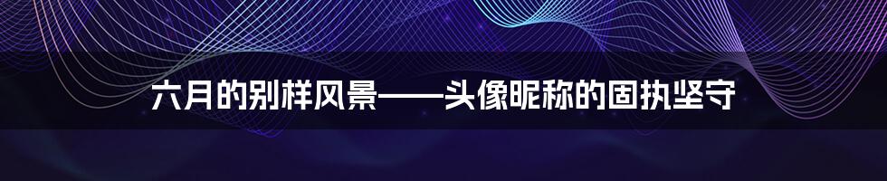 六月的别样风景——头像昵称的固执坚守